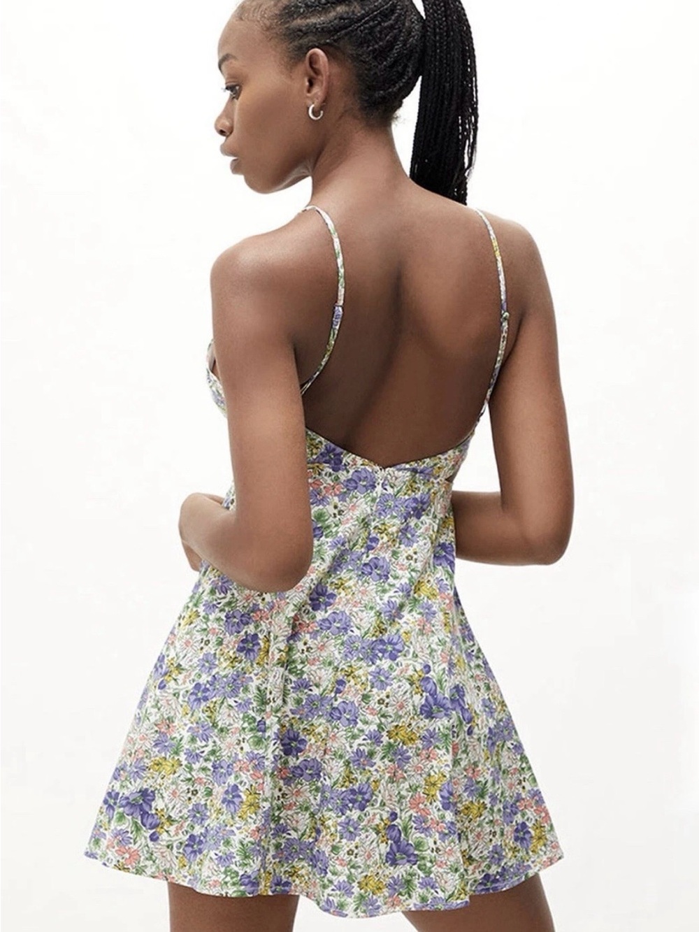 NWT, Floral LA Hearts Cutout Medium Mini Dress - Picture 2 of 9